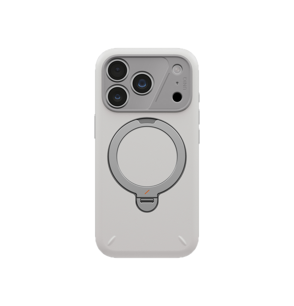 UNIQ ELIX Smudge-Resistant MagSafe Protection Case with 360° Kickstand for iPhone 18 Pro | Cloud Stone