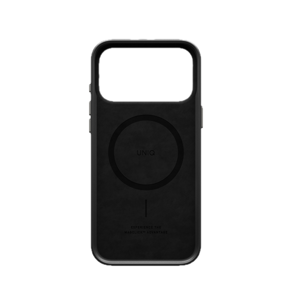 UNIQ Lyden Vegan Leather Case for iPhone 18 Pro Max â?? Aluminum Bezel, MagSafe Compatible