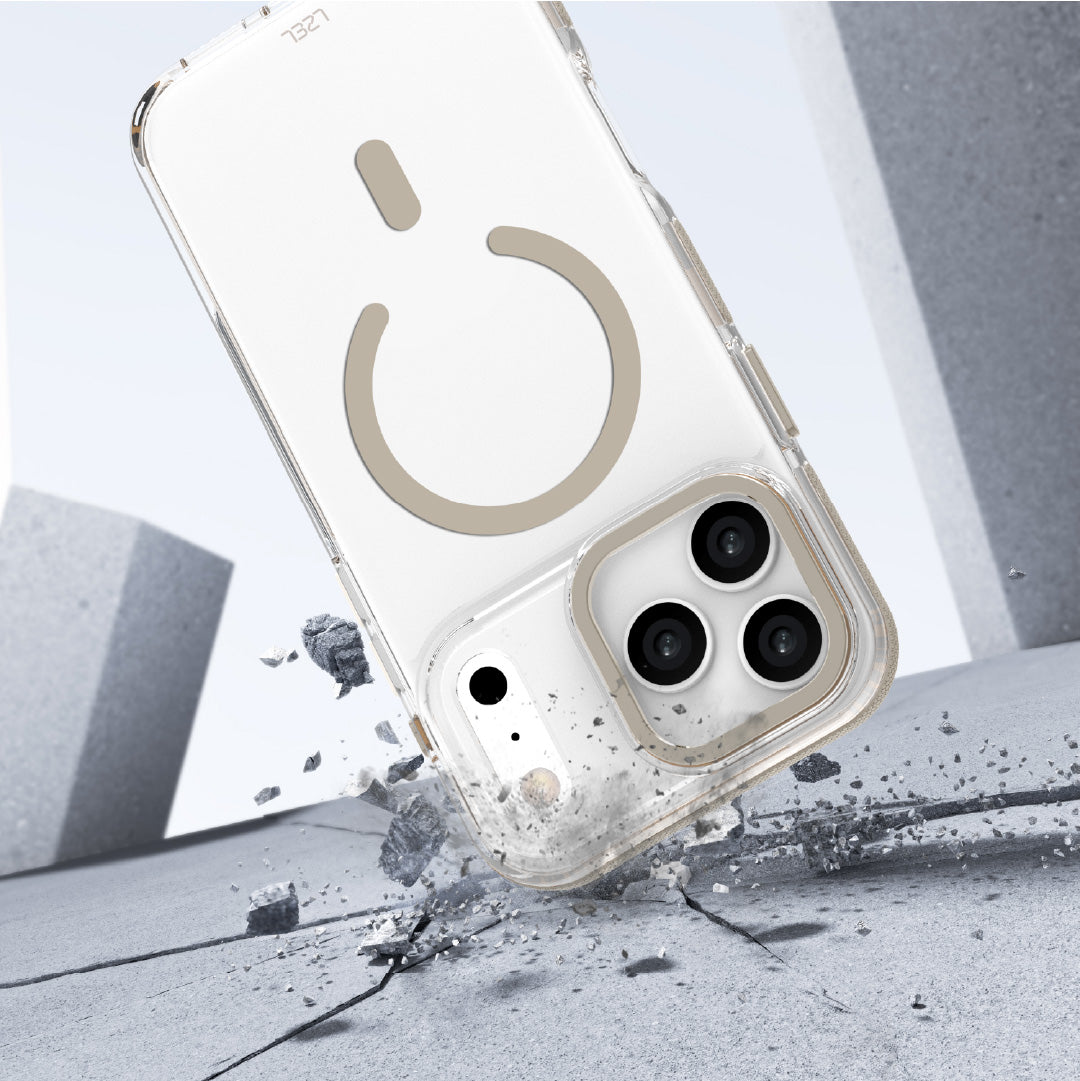 LZEL MagVecto Armor Case for iPhone 17 Pro Max | Clear + Titanium