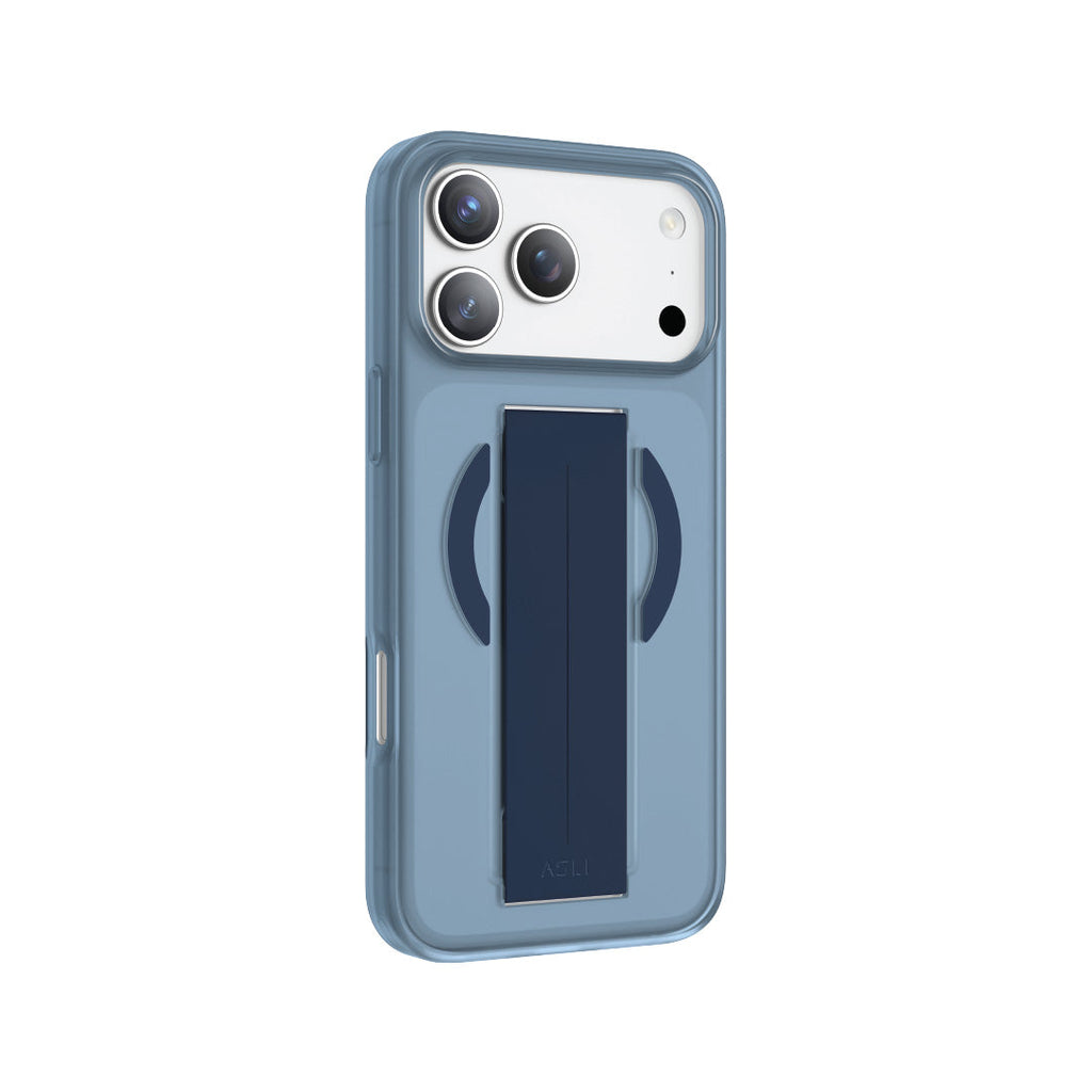 Asli Global MagTrox Grip Pro Liquid Silicone Soft Grip MagSafe Case for iPhone 17 Pro Max | Blue Titanium