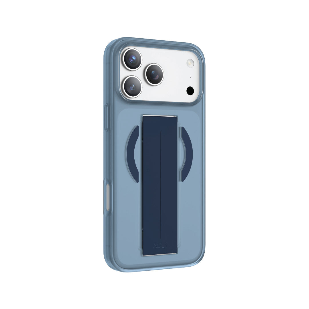 Asli Global MagTrox Grip Pro Liquid Silicone Soft Grip MagSafe Case for iPhone 17 Pro | Blue Titanium