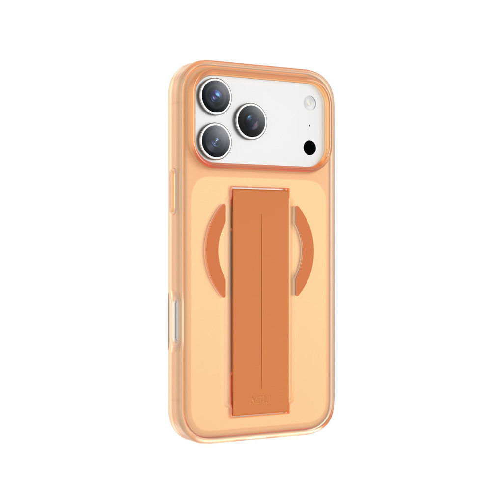 Asli Global MagTrox Grip Pro Liquid Silicone Soft Grip MagSafe Case for iPhone 17 Pro | Orange Titanium