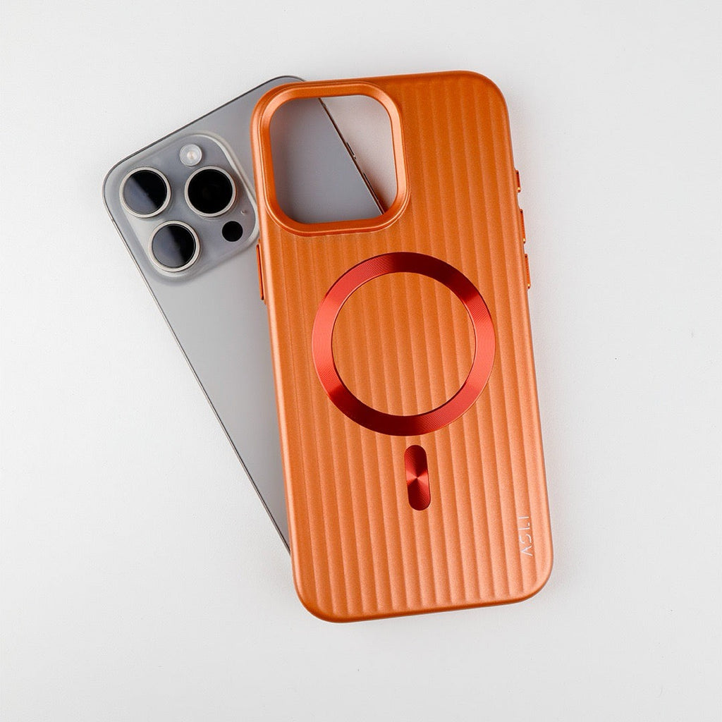 ASLI Corrugared Ridge Premium Metalic Case With Enhanced Camera Protection Case For iPhone 16 Pro
