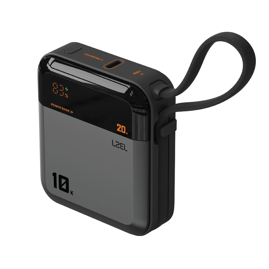 LZEL ZenoFlex Charge+ Mini 10000mAh PD Power Bank â€“ 20W Output / 18W Input | Gray