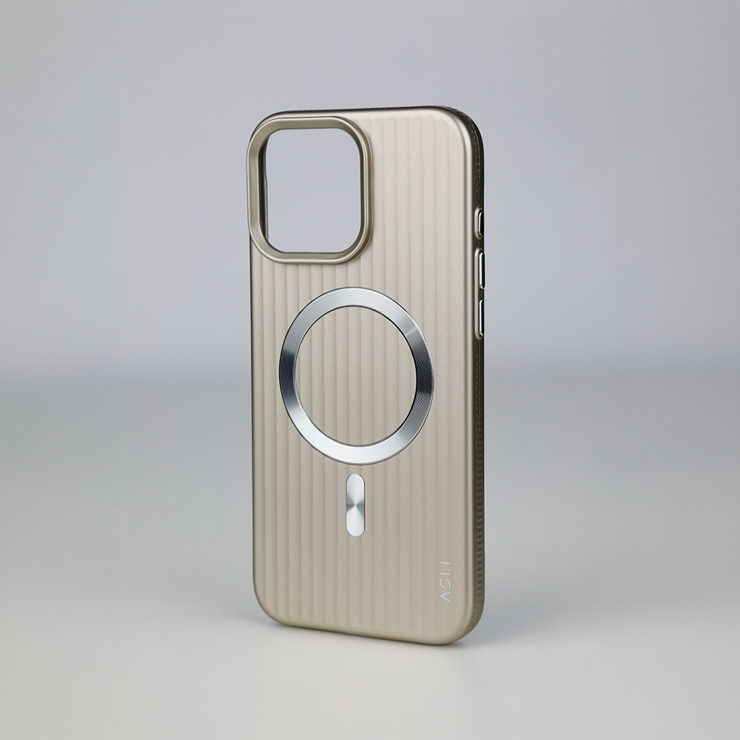 ASLI Corrugared Ridge Premium Metalic Case With Enhanced Camera Protection Case For iPhone 16 Pro