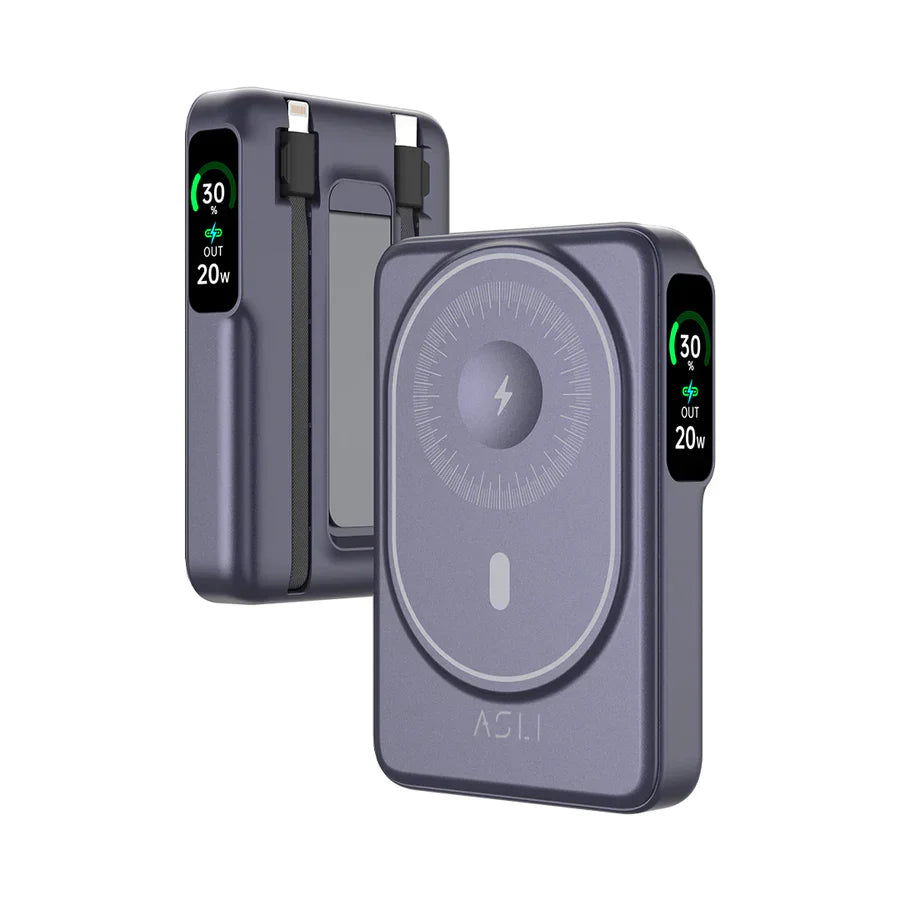 Asli Global Magcrest Hub 6-in-1 Magnetic 10000mAh PD Wireless Power Bank