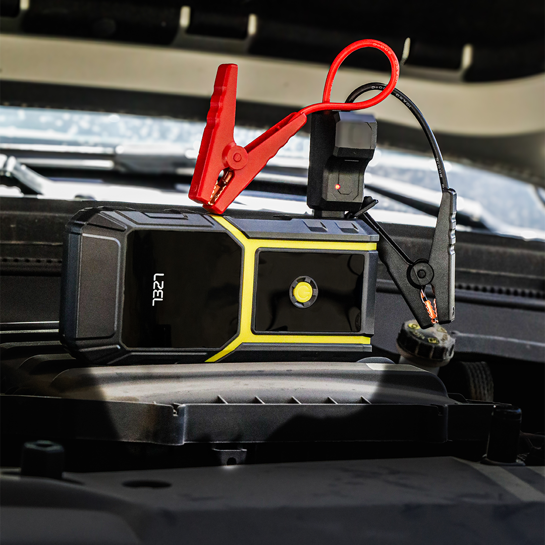 LZEL EnergizeIgnite - 12,000mAh Car Jump Starter with LED Flashlight | Gray/Yellow