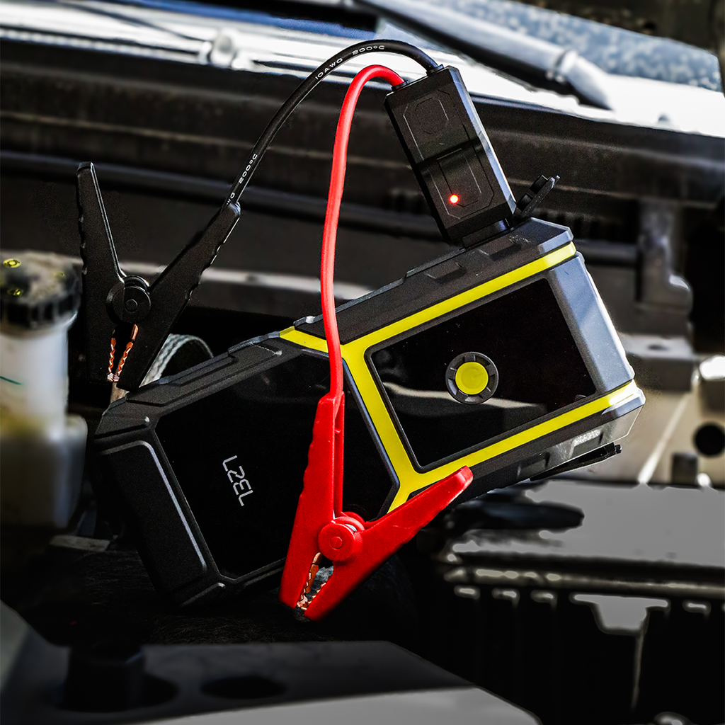 LZEL EnergizeIgnite - 12,000mAh Car Jump Starter with LED Flashlight | Gray/Yellow