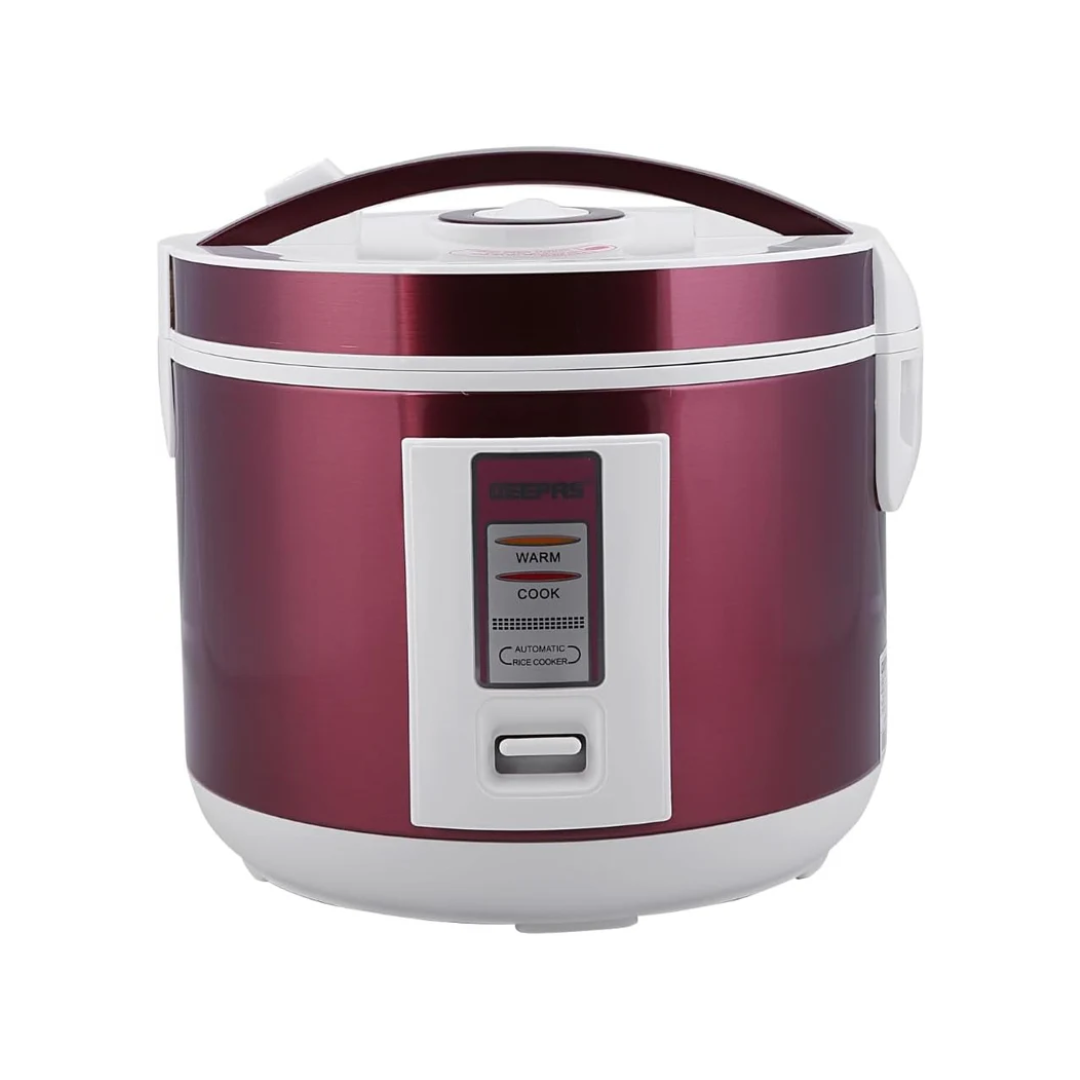 Geepas Stainless Steel Rice Cooker – 1.5L | Red