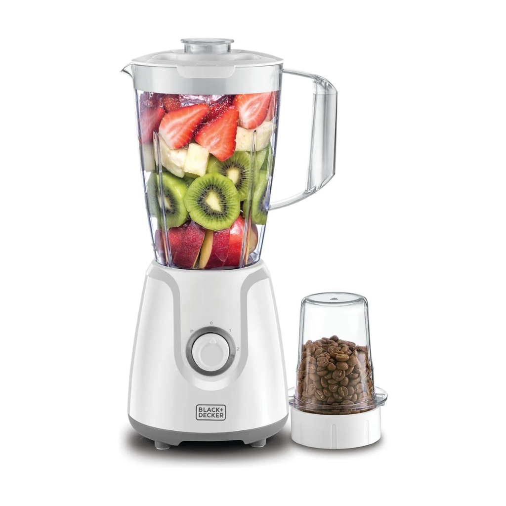 Black & Decker 400W Blender with Grinder Mill | White