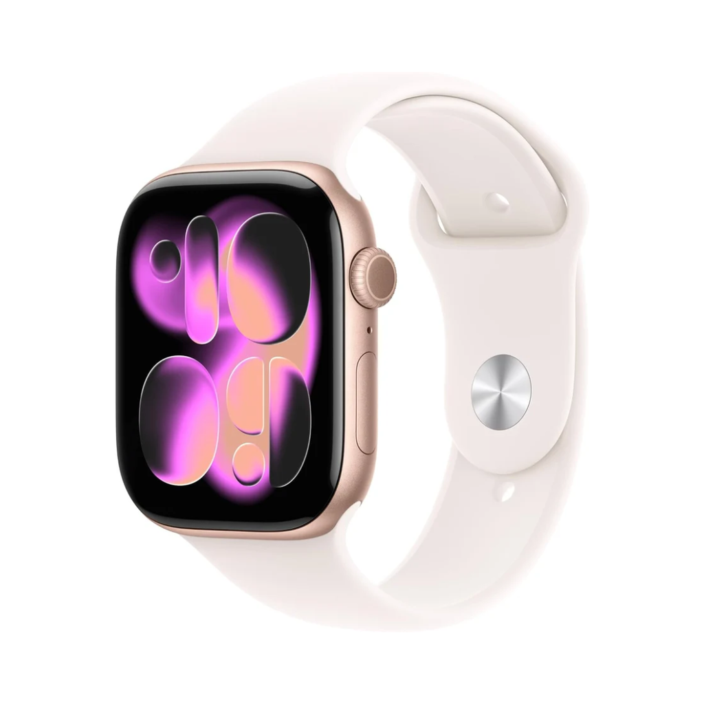 Apple Watch Series 11 GPS + Cellular 42mm, Rose Gold Aluminum Case with Light Blush Sport Band â€“ S/M