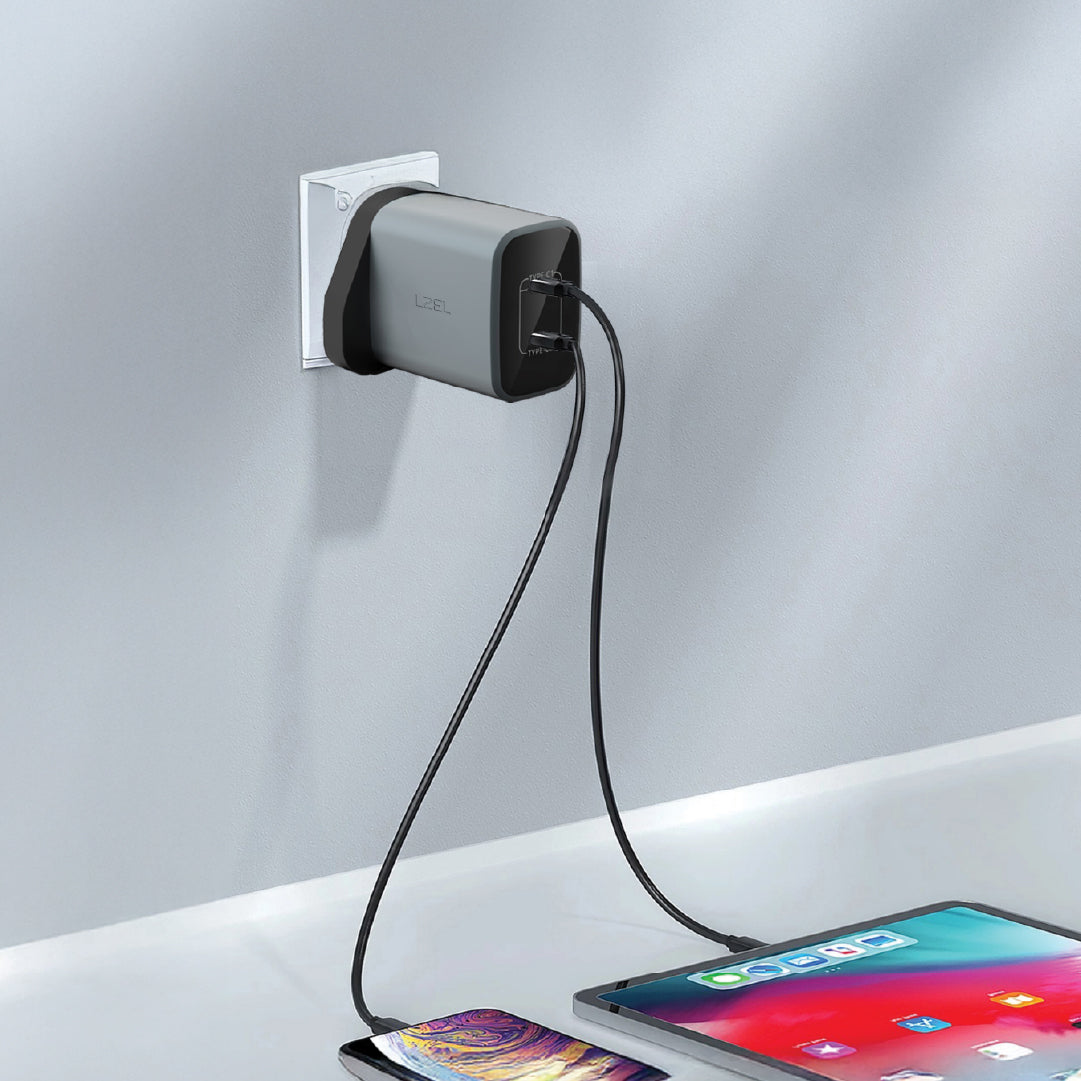LZEL VoltixCharge 45W Duals Port USB-C GaN Wall Charger