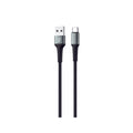 90 Percent USB-A to USB-C Nylon Braided Fast Charging Data Cable 1M | Black