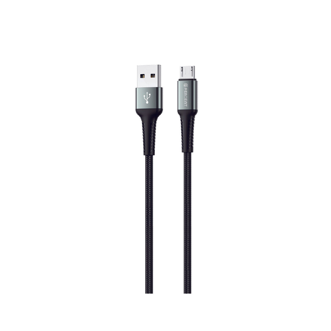 90 Percent USB-A to Micro Nylon Braided Fast Charging Data Cable 1M | Black