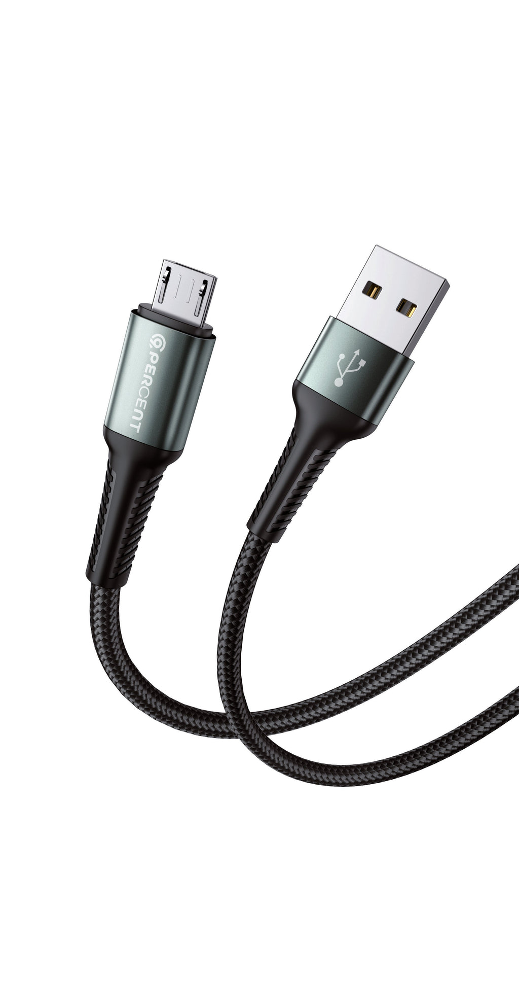 90 Percent USB-A to Micro Nylon Braided Fast Charging Data Cable 1M | Black