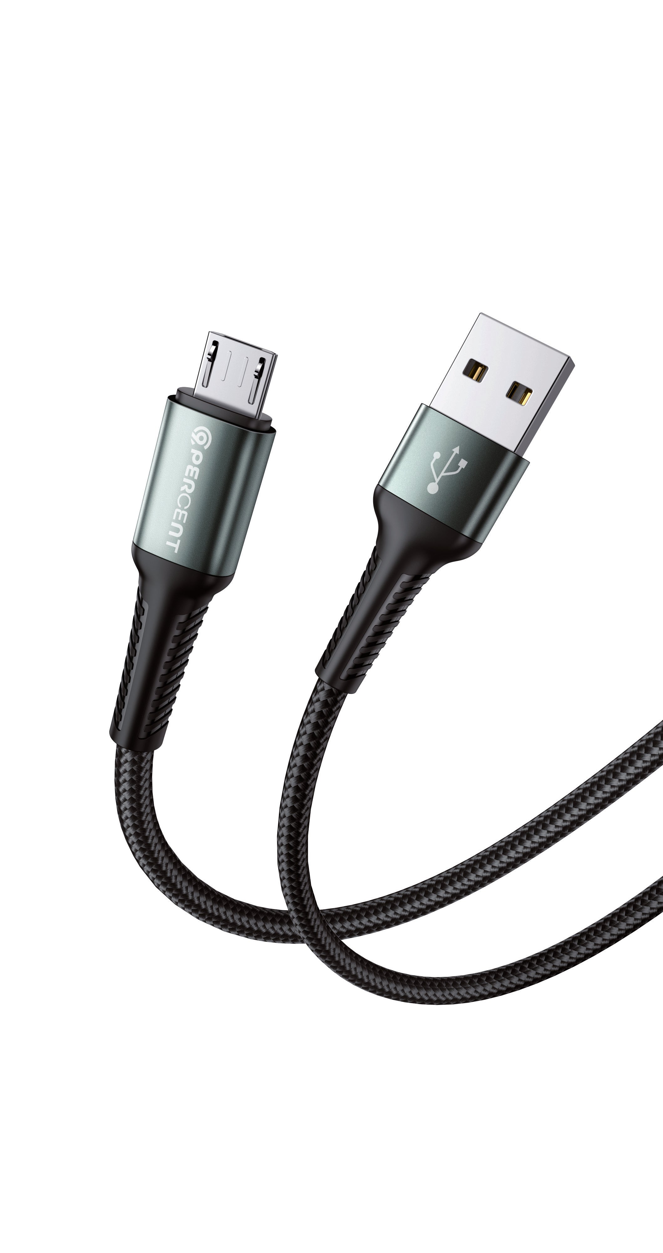 90 Percent USB-A to Micro Nylon Braided Fast Charging Data Cable 1M | Black