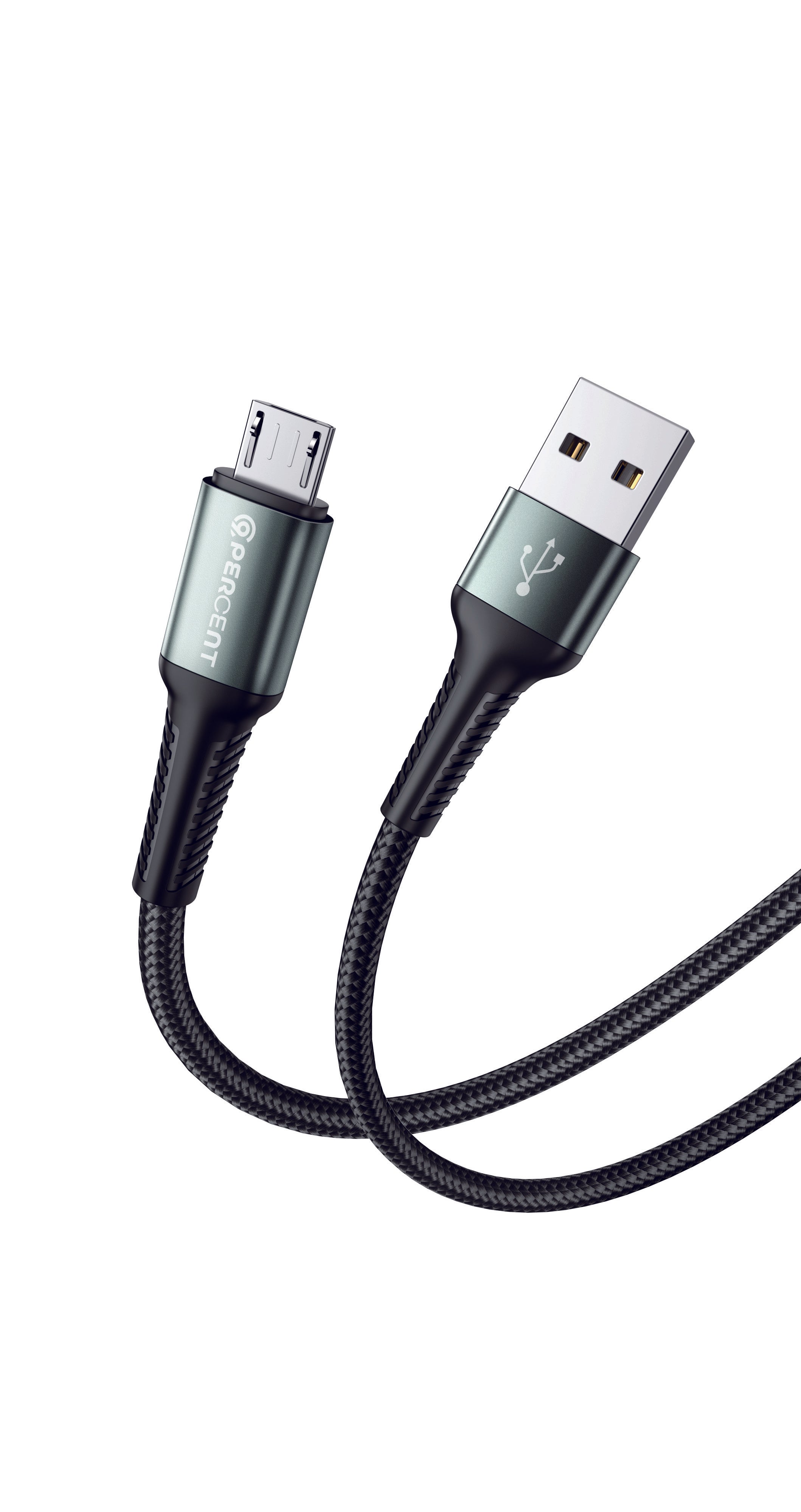 90 Percent USB-A to Micro Nylon Braided Fast Charging Data Cable 1M | Black