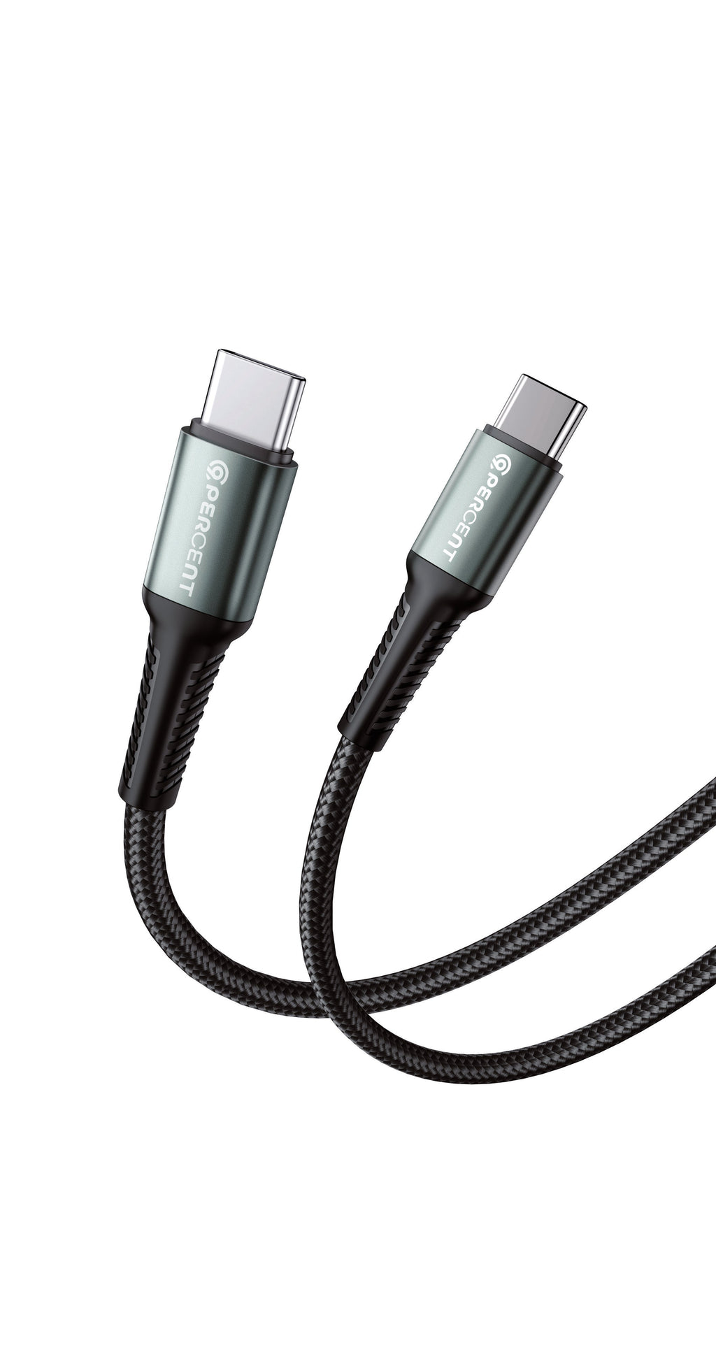 90 Percent USB-C to USB-C Nylon Braided Fast Charging Data Cable 1M | Black