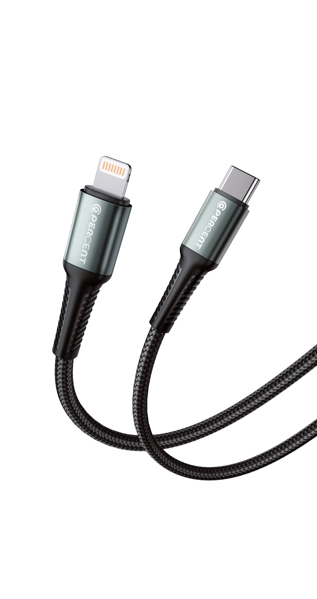 90 Percent USB-C to Lightning Nylon Braided Fast Charging Data Cable 1M | Black