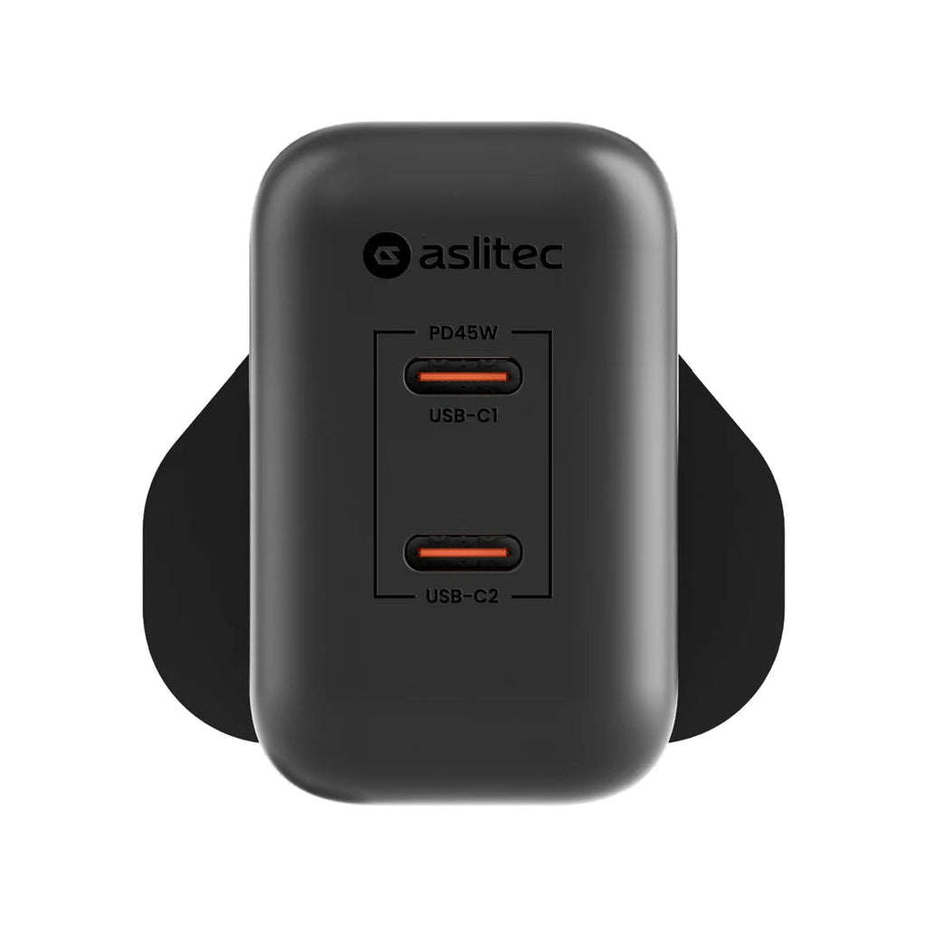 aslitec VexoraGaN 45W â Compact GaN Charger, Dual USB-C Ports