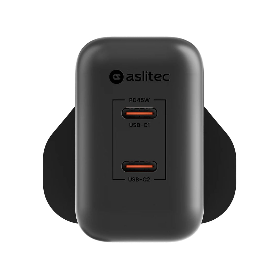 aslitec VexoraGaN 45W â Compact GaN Charger, Dual USB-C Ports