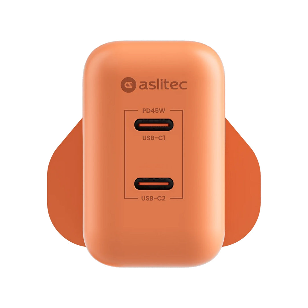 aslitec VexoraGaN 45W â Compact GaN Charger, Dual USB-C Ports