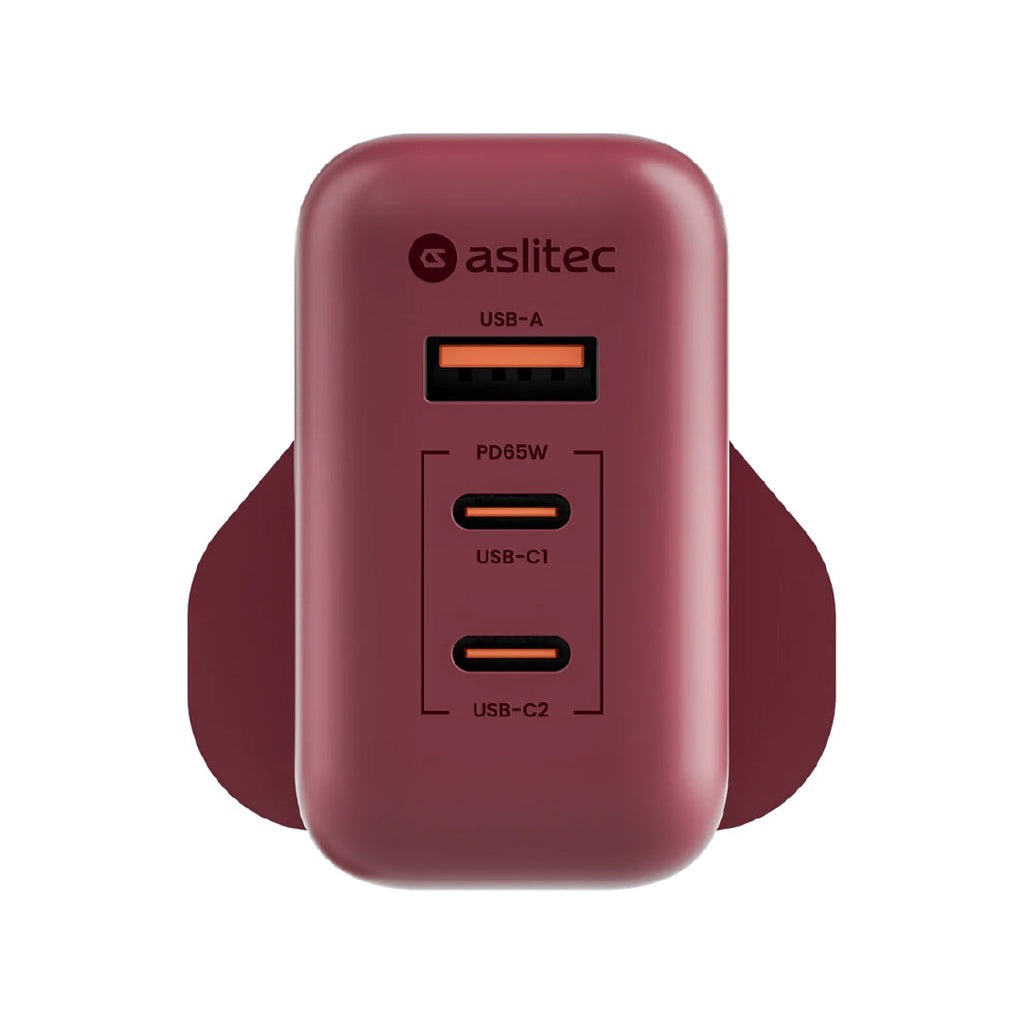 aslitec VexoraGaN 65W â Compact GaN Charger, USB-A  Dual USB-C Triple Ports