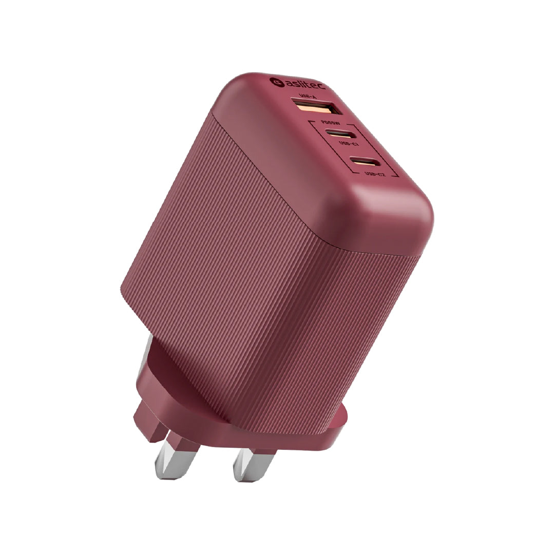 aslitec VexoraGaN 65W â Compact GaN Charger, USB-A  Dual USB-C Triple Ports