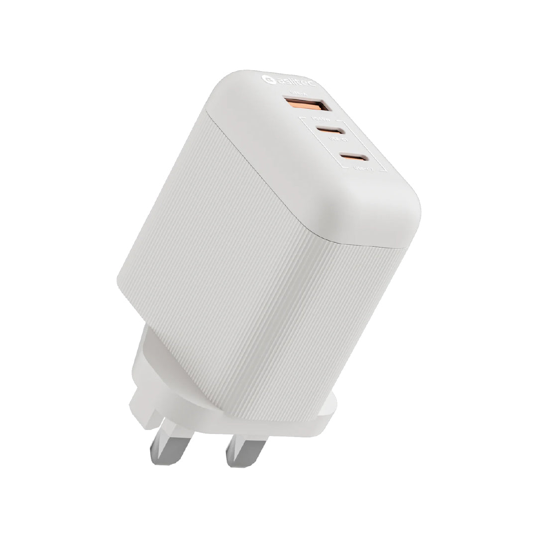 aslitec VexoraGaN 65W â Compact GaN Charger, USB-A  Dual USB-C Triple Ports