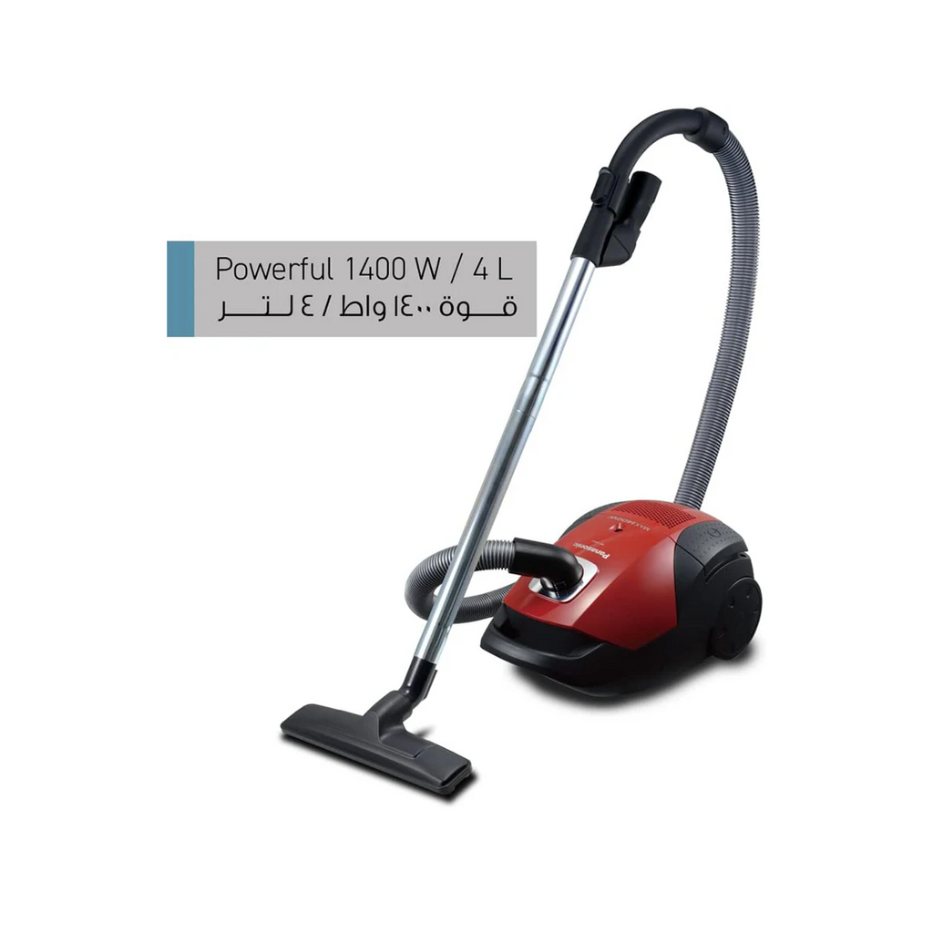 Panasonic Vacuum Cleaner 1400W, 4 L Dust Bag Capacity (MC-CG521R747) | Red/Black