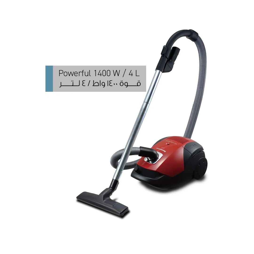 Panasonic Vacuum Cleaner 1400W, 4 L Dust Bag Capacity (MC-CG521R747) | Red/Black