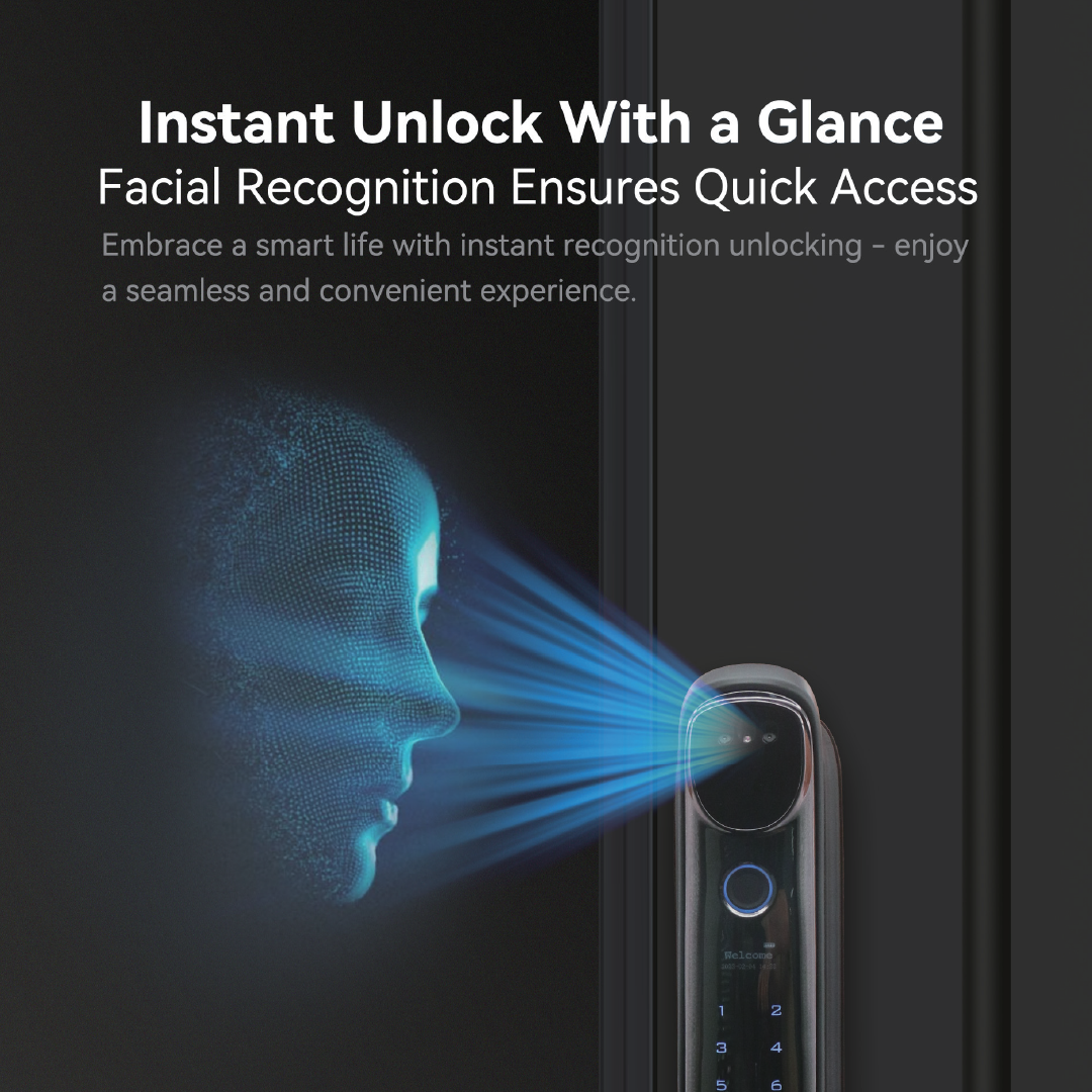 LZEL Smart Door Lock Model ZMH003 | Fingerprint, Password, Card & Optional Face Recognition