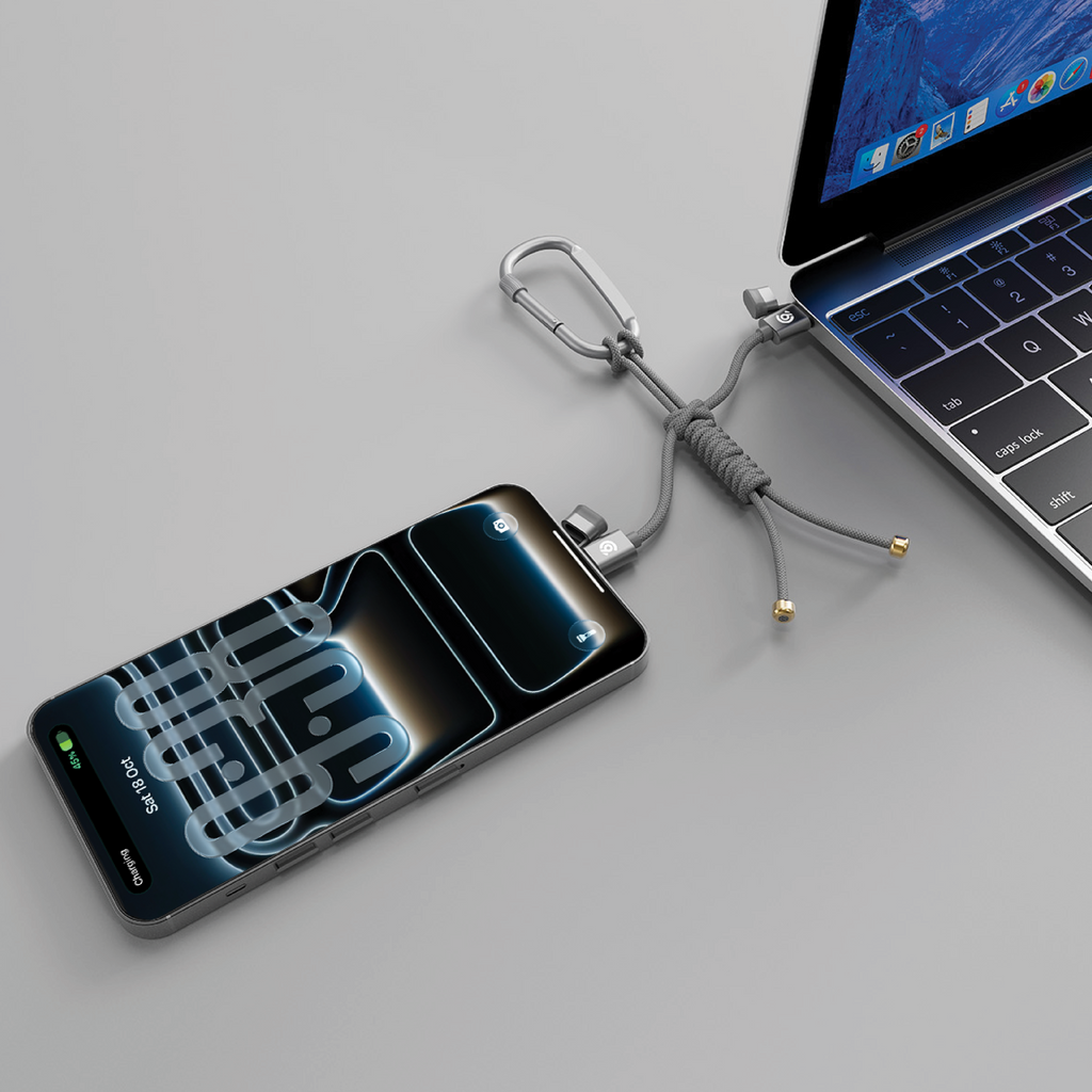 90 Percent Cableforge 60 Series Usb-C To Usb-C Nylon Braided Cable Pd 60W Fast Charge | 480Mbps Transfer Speed | Gray