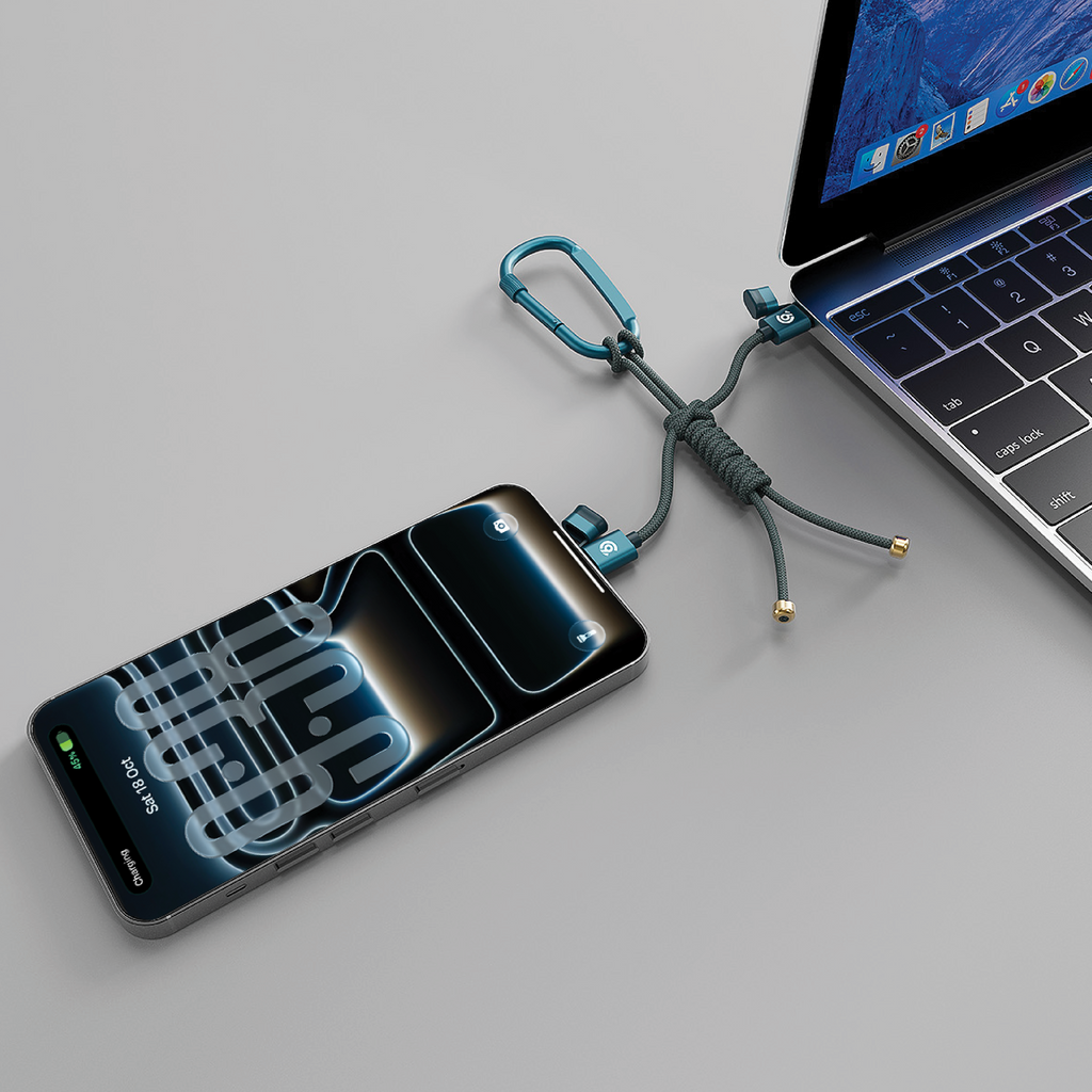 90 Percent Cableforge 60 Series Usb-C To Usb-C Nylon Braided Cable Pd 60W Fast Charge | 480Mbps Transfer Speed | Green