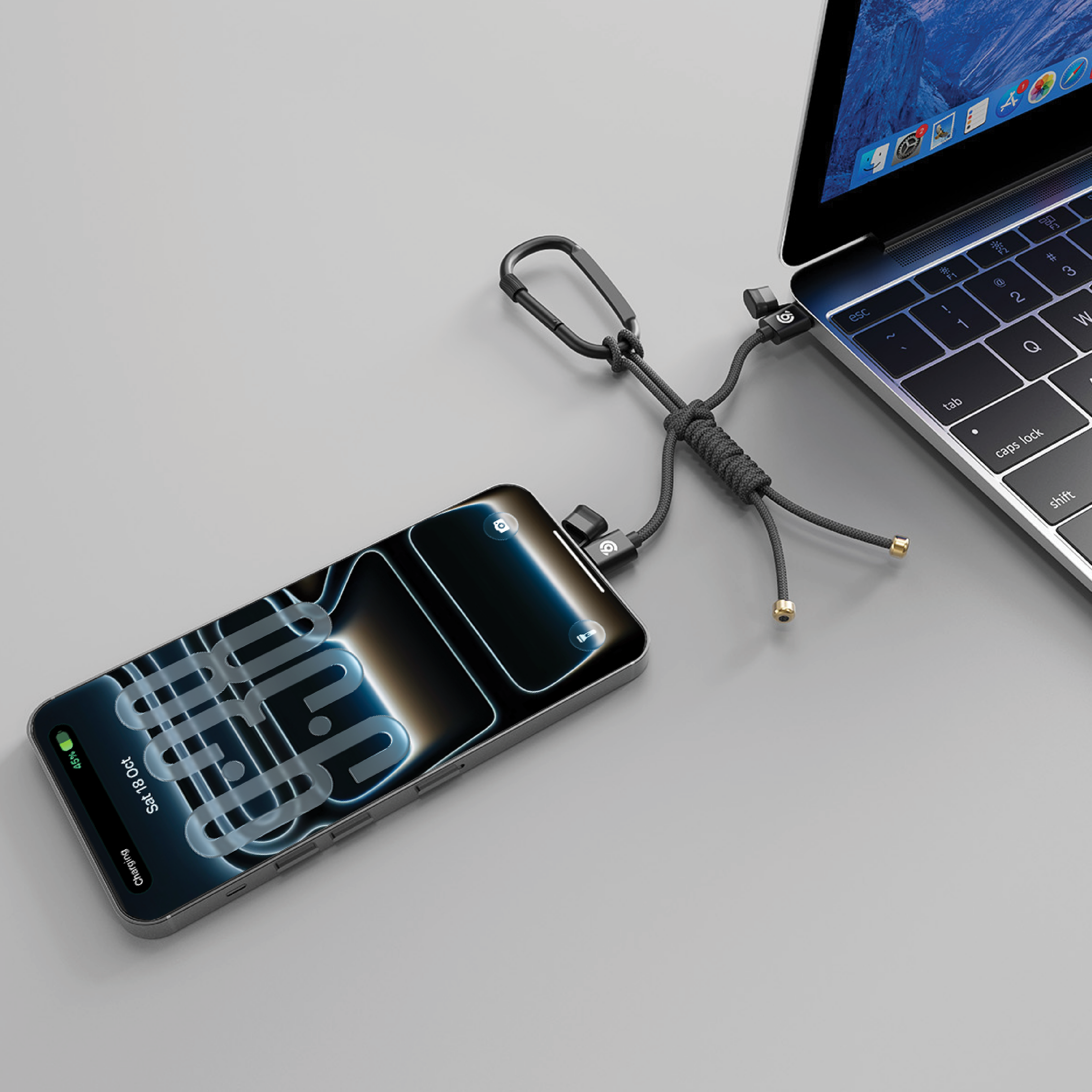 90 Percent Cableforge 60 Series Usb-C To Usb-C Nylon Braided Cable Pd 60W Fast Charge | 480Mbps Transfer Speed | Black