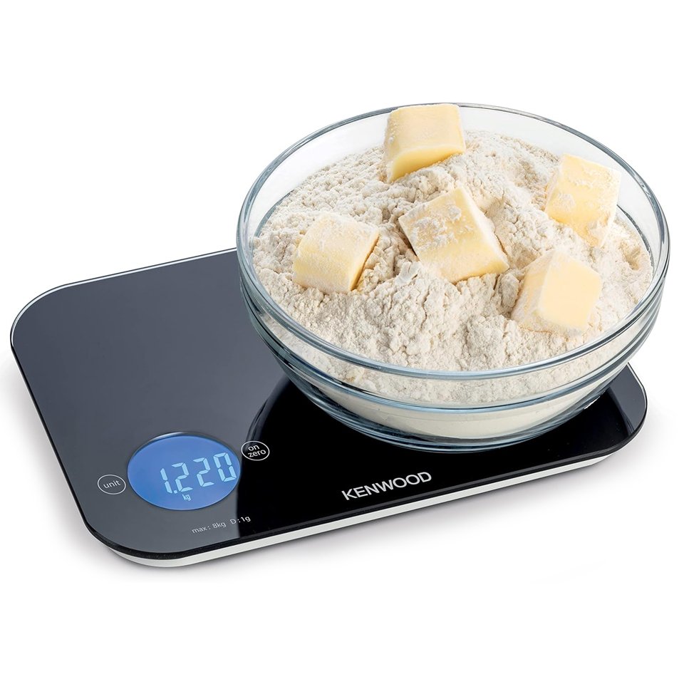 Kenwood Digital Kitchen Scale â€“ 8Kg, Touch Control, 4mm Tempered Glass, Tare Function & Auto Shut-Off