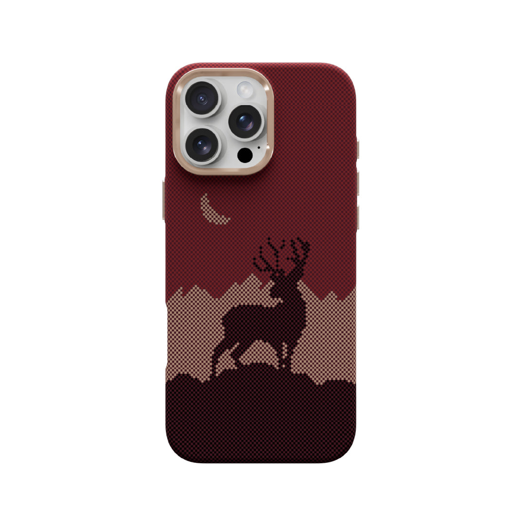 LZEL MagCarbon Deer Cover for iPhone 16 Pro Max | Wine Deer