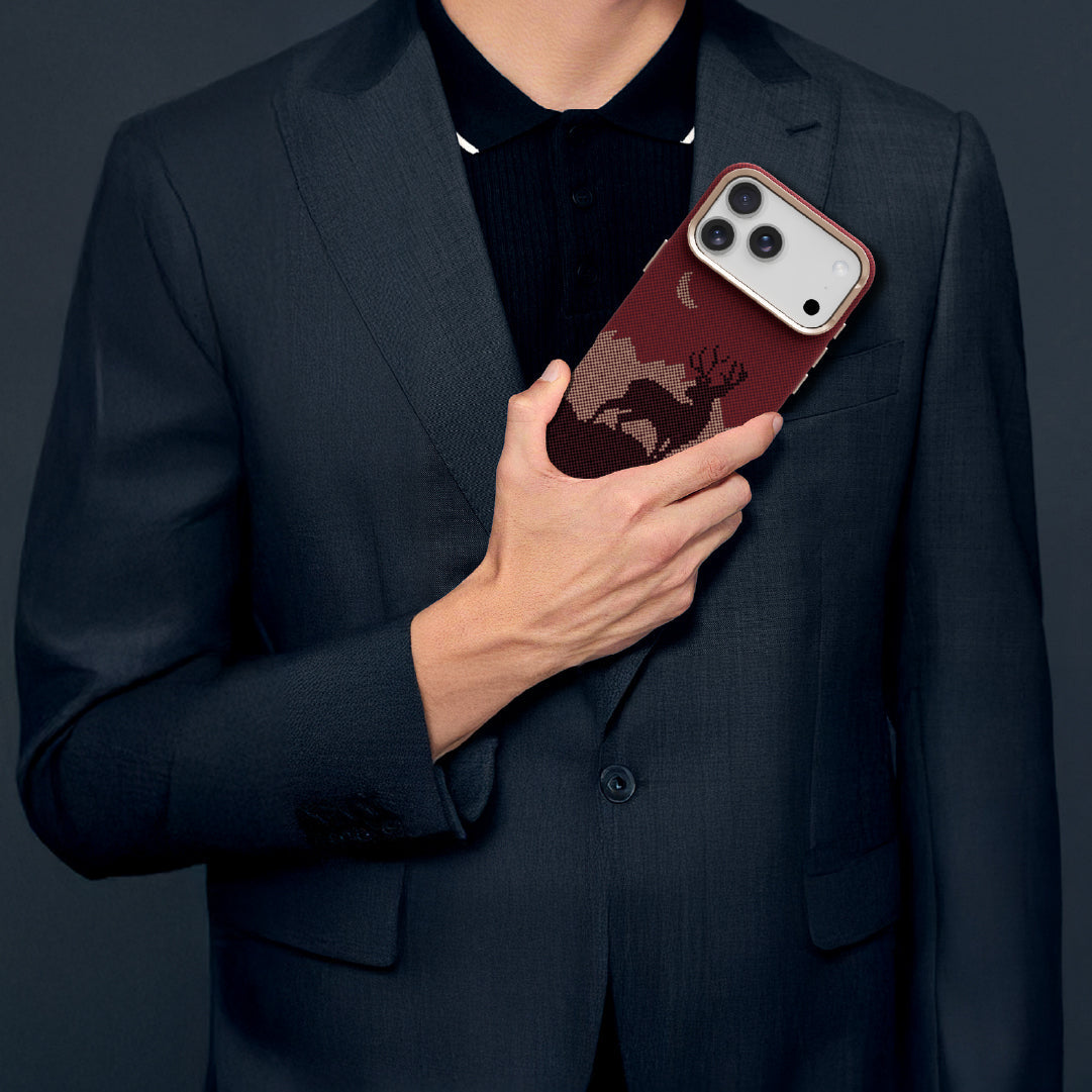LZEL MagCarbon Deer Cover for iPhone 17 Pro | Wine Deer