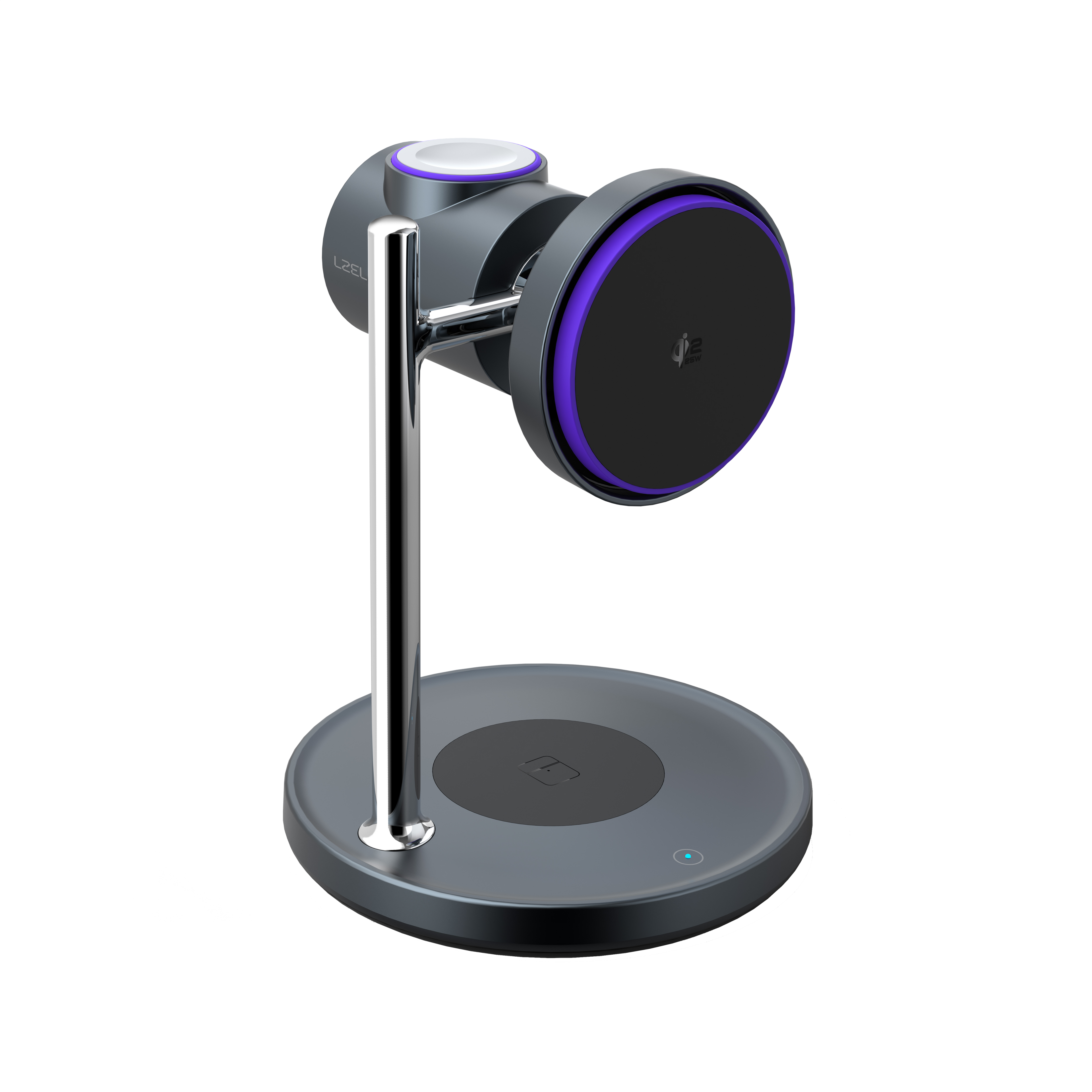 LZEL FlexDock Series 3-in-1 Magnetic Desktop Wireless Charger | Black