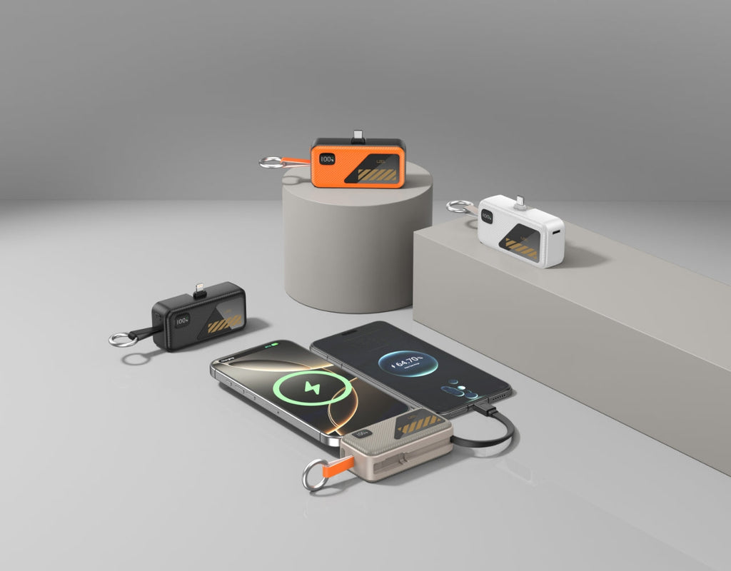 LZEL NanoFlux Charger Mini – 5,000mAh PD Type-c Power Bank with Built-in Lightning Cable
