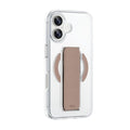 Asli Global iPhone 16 Plus Leather Grip Case |Clear/Brown