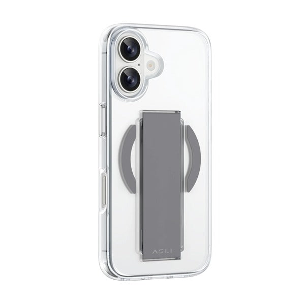 Asli Global Phone 16 Plus Leather Grip Case | Clear/Gray