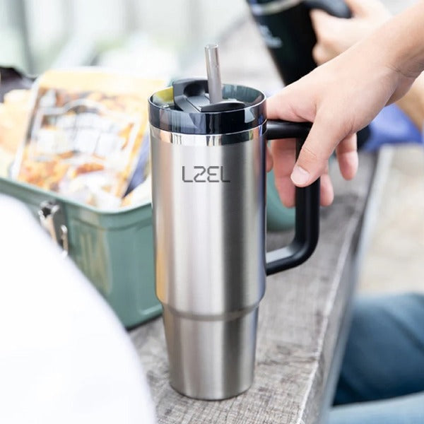 LZEL Tumbler With Handle 1100ML Aqua Pure Vacuum Insulated