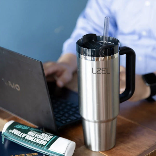 LZEL Tumbler With Handle 800ML Aqua Pure Vacuum Insulated | Steel