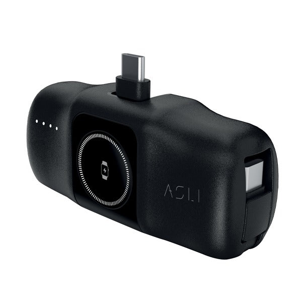 Asli Global 5000mAh Charger POD Prime USB-C Power Bank With Watch Dock | Black