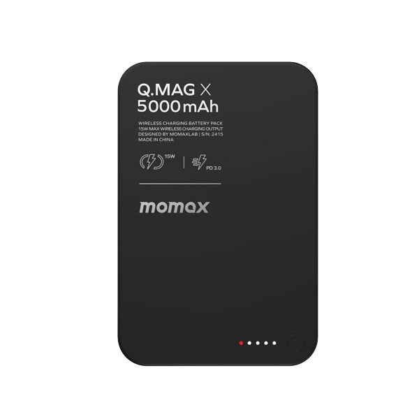 Momax 5000mAh Q.Mag X Magnetic Wireless Battery Ultra Slim | Black