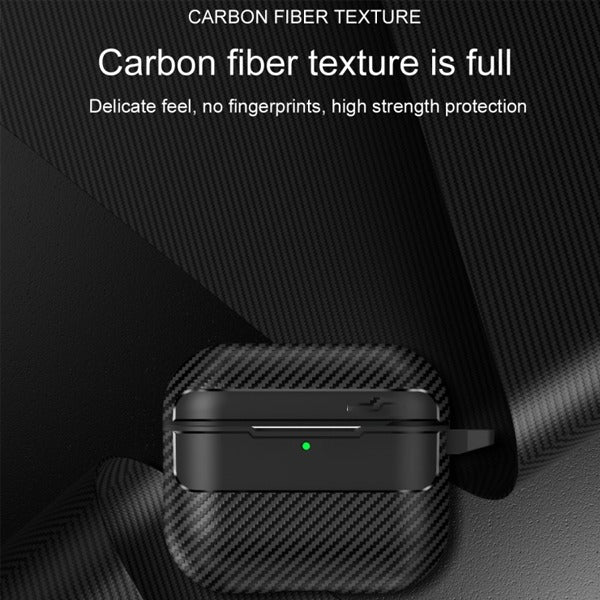 AirPods 4 TPU Carbon Fiber Texture Protective Case | Black