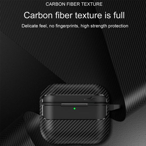AirPods 4 TPU Carbon Fiber Texture Protective Case | Black