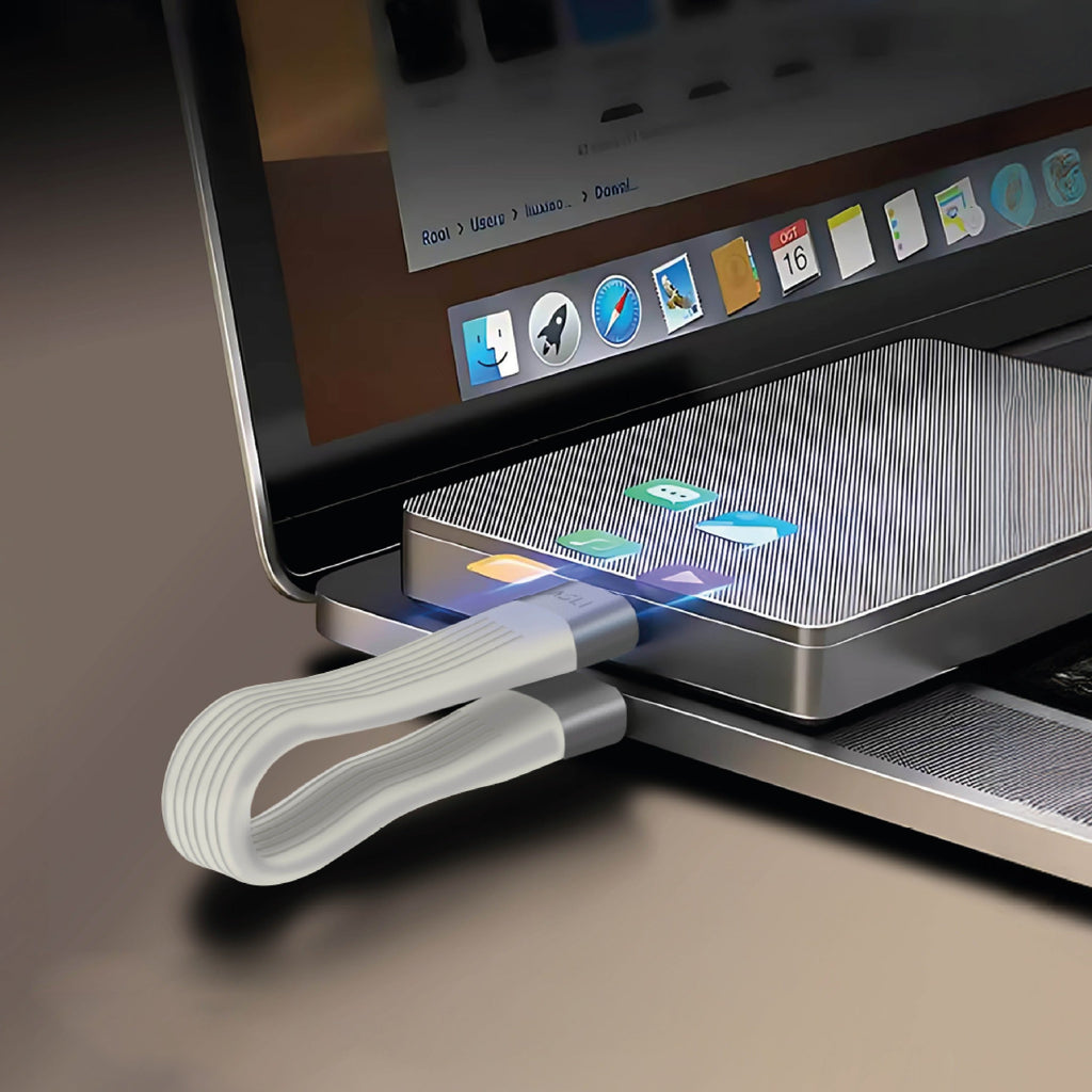 Asli Global PowerWire Key Flex PD 240W (40g 8k) USB-C  4.0 To USB-C Keychain 13cm Cable White