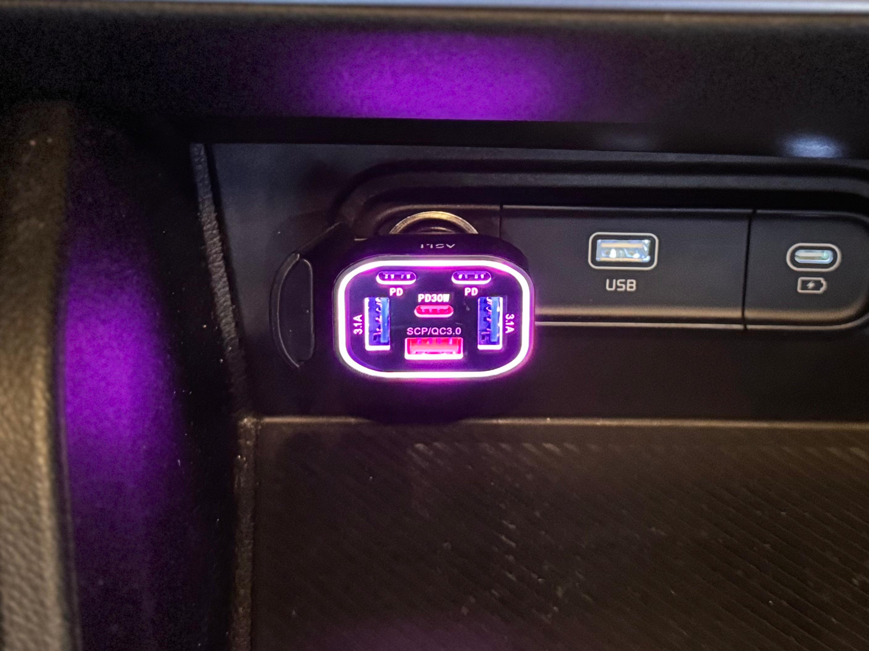 Asli Global PrimusCharger Q 63W 6-Port Transparent Car Charger with 3 PD & QC 3.0  | Transparent